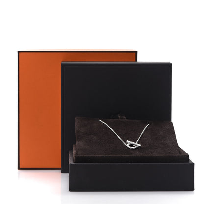 Hermes 18K White Gold Diamond Finesse Pendant Necklace 5 of 5