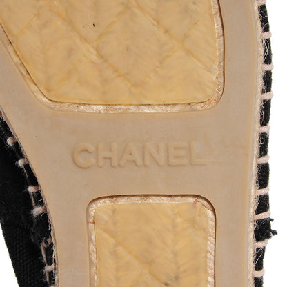 Chanel Toile CC Espadrilles Black Beige 39 6 of 7