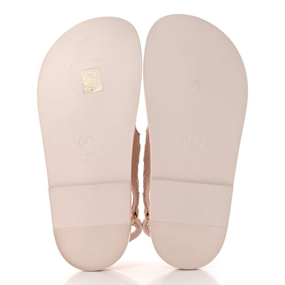 Chanel Calfskin Printed Velcro Dad Sandals 36 Pink 5 of 9