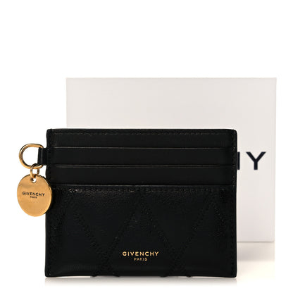 Givenchy Goatskin Diamond Quilted GV3 Card Holder Black 8 of 8