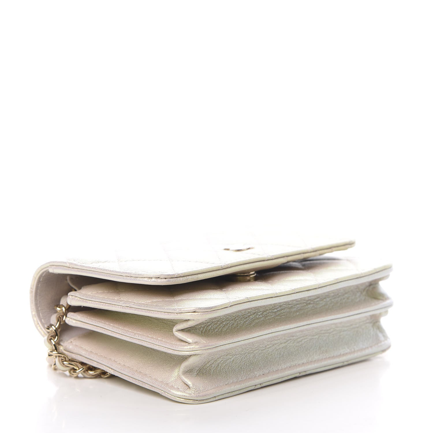 Chanel Iridescent Lambskin Quilted Mini Wallet On Chain WOC Ivory 4 of 11