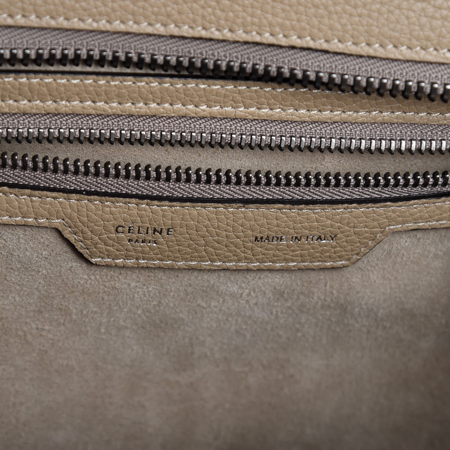 Celine Drummed Calfskin Micro Luggage Dune 6 of 6