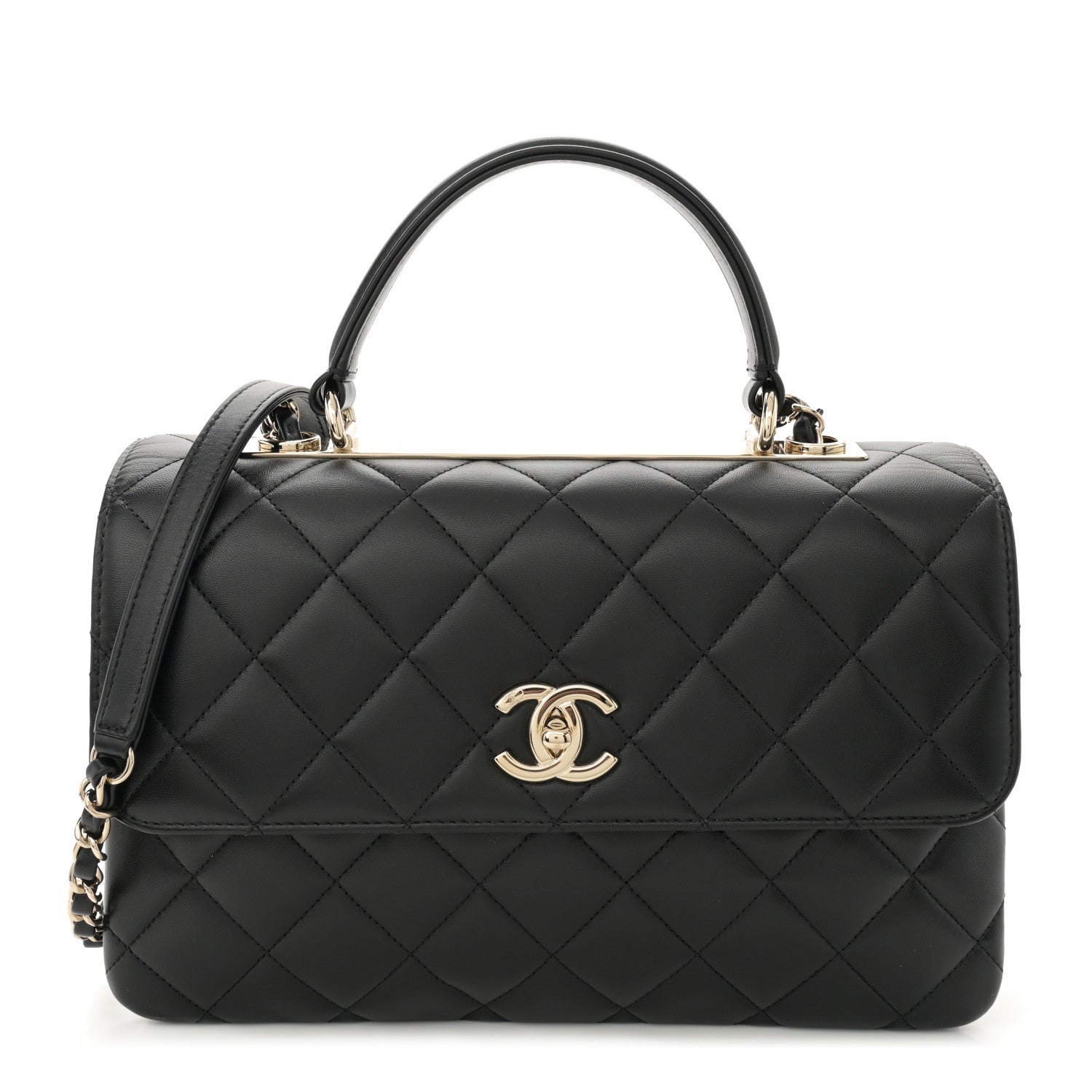 Chanel Lambskin Quilted Medium Trendy CC Flap Dual Handle Bag Black 1 of 11