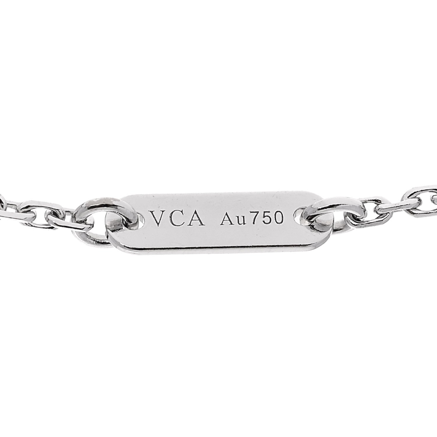 Van Cleef & Arpels 18K White Gold Diamond Sweet Alhambra Pendant Necklace 5 of 7