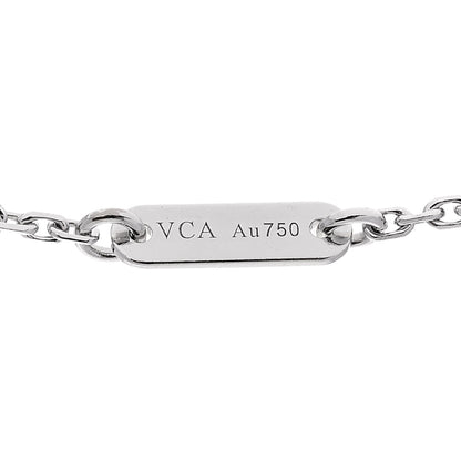 Van Cleef & Arpels 18K White Gold Diamond Sweet Alhambra Pendant Necklace 5 of 7