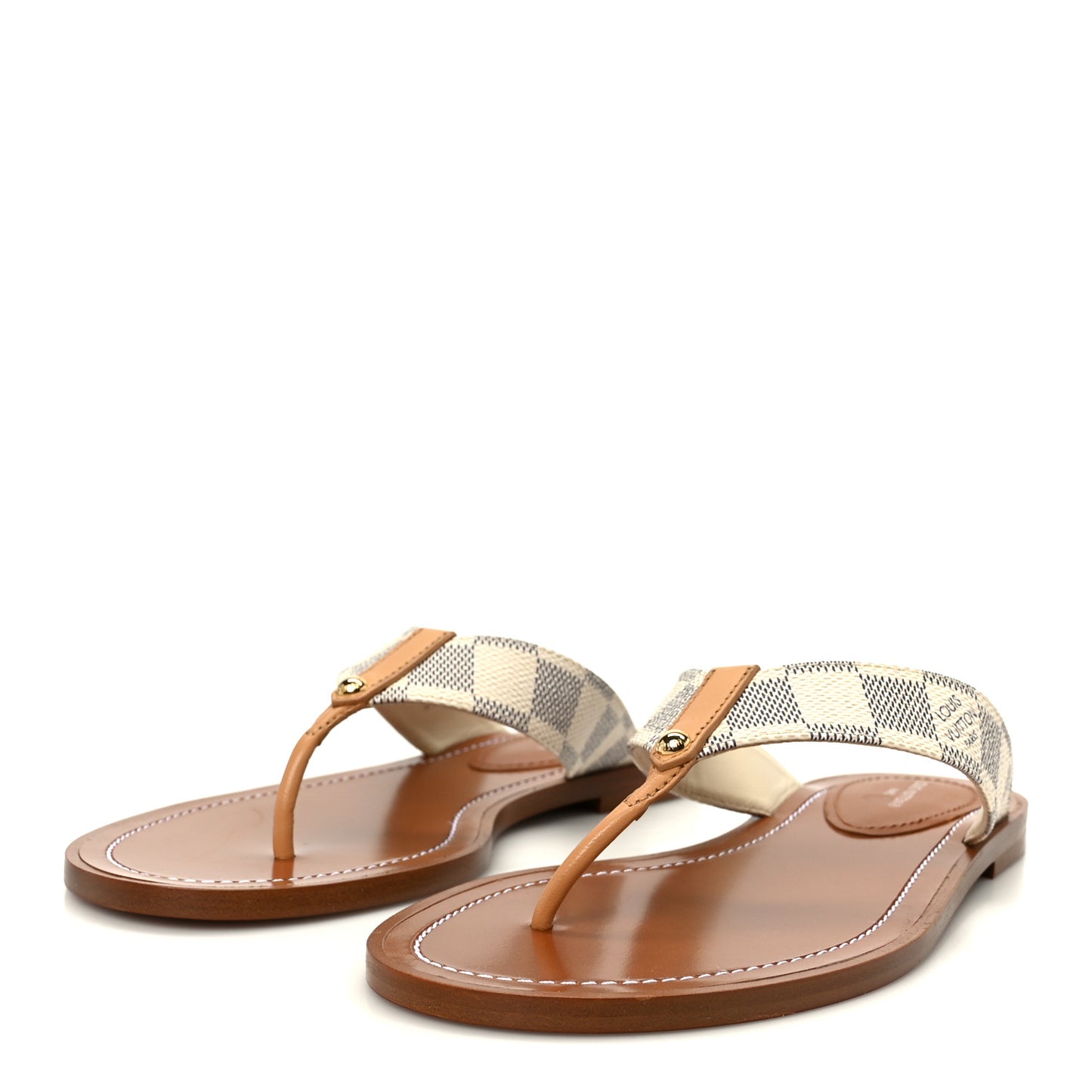 Damier Azur Sunny Flat Thong Sandals 37