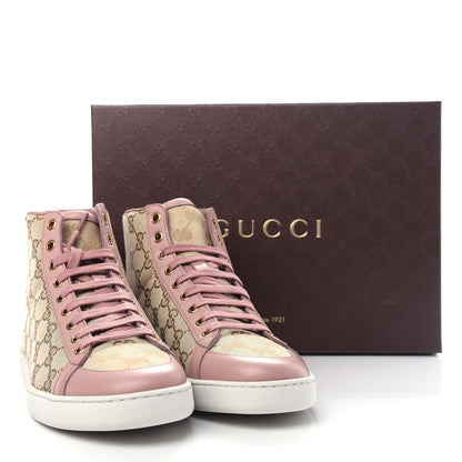 Gucci Monogram Calfskin Miro Soft Brooklyn High Top Sneakers 39.5 New Sand Dark Cipria 11 of 11