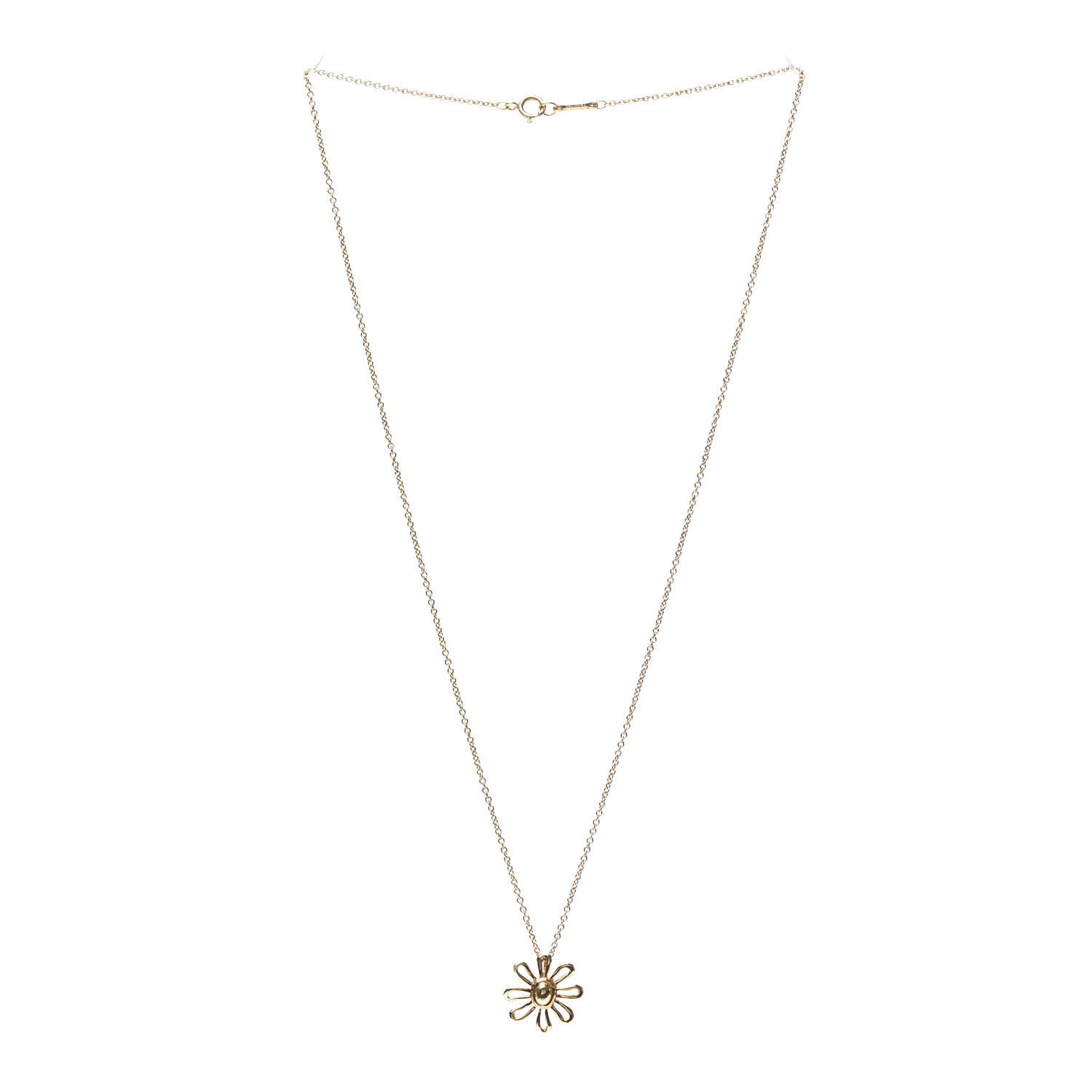 Tiffany 18K Yellow Gold Daisy Pendant Necklace 3 of 6