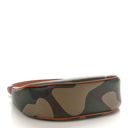 Celine Canvas Calfskin Camouflage Ava Logo Triomphe Shoulder Bag Khaki 4 of 7