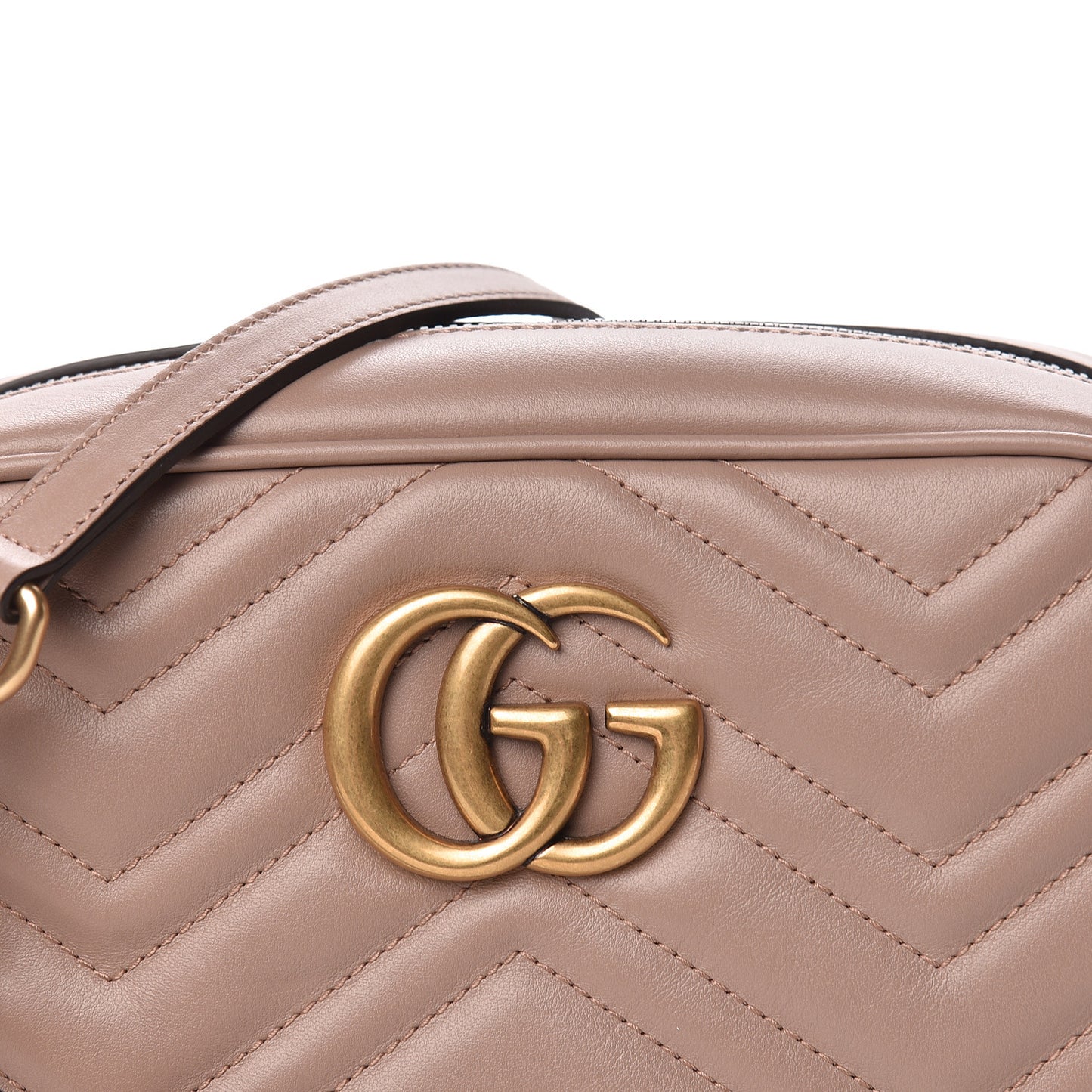 Calfskin Matelasse Small GG Marmont Chain Shoulder Bag Porcelain Rose