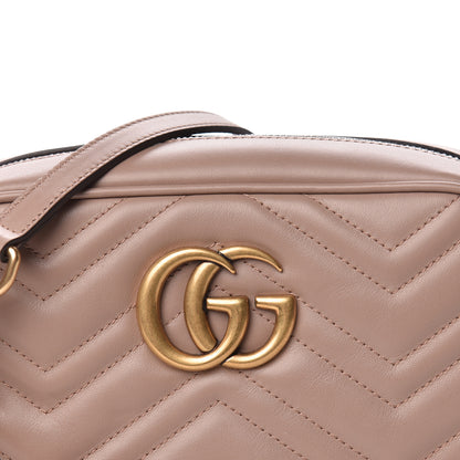 Gucci Calfskin Matelasse Small GG Marmont Chain Shoulder Bag Porcelain Rose 10 of 11