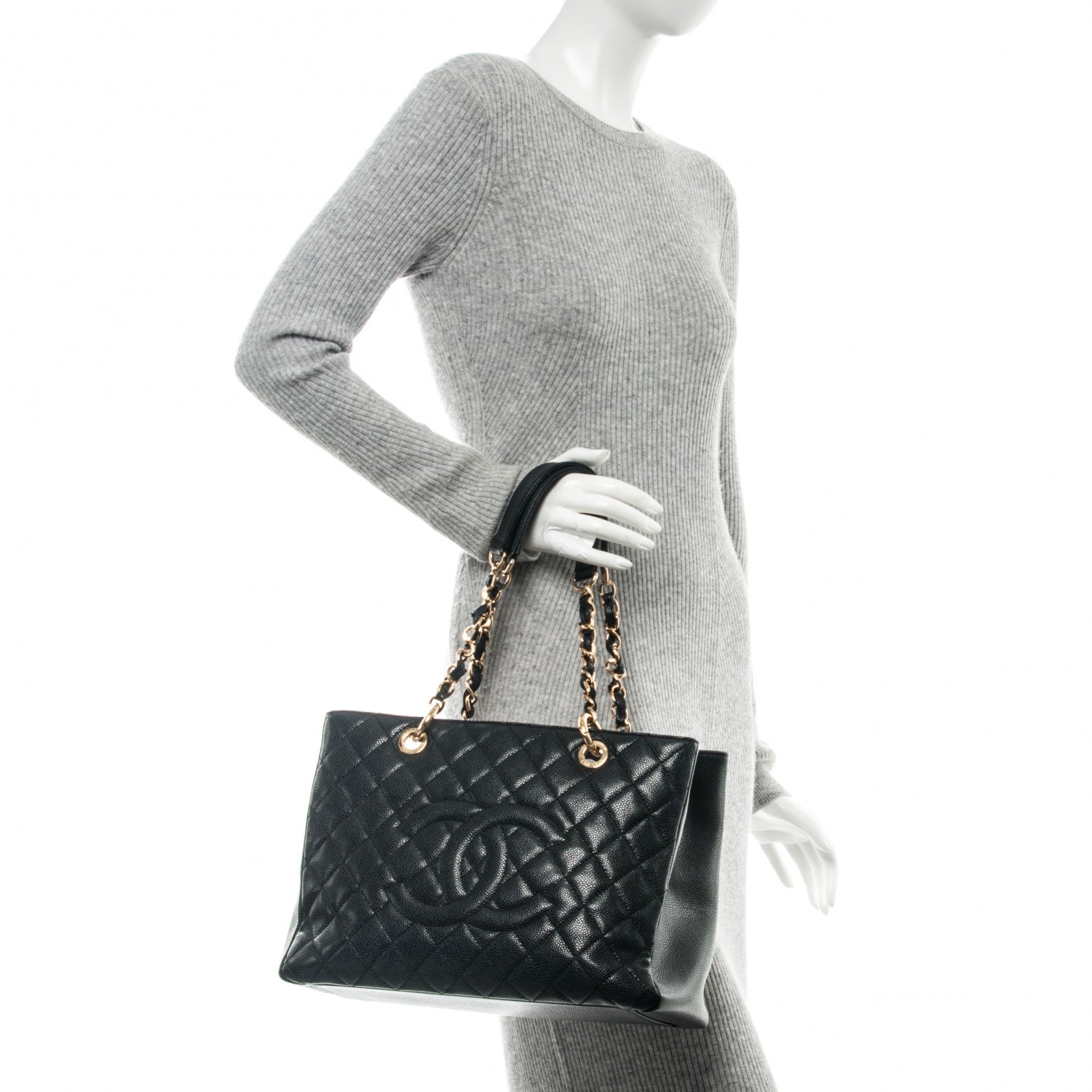 Chanel Caviar Quilted Grand Shopping Tote GST Black 2 of 7