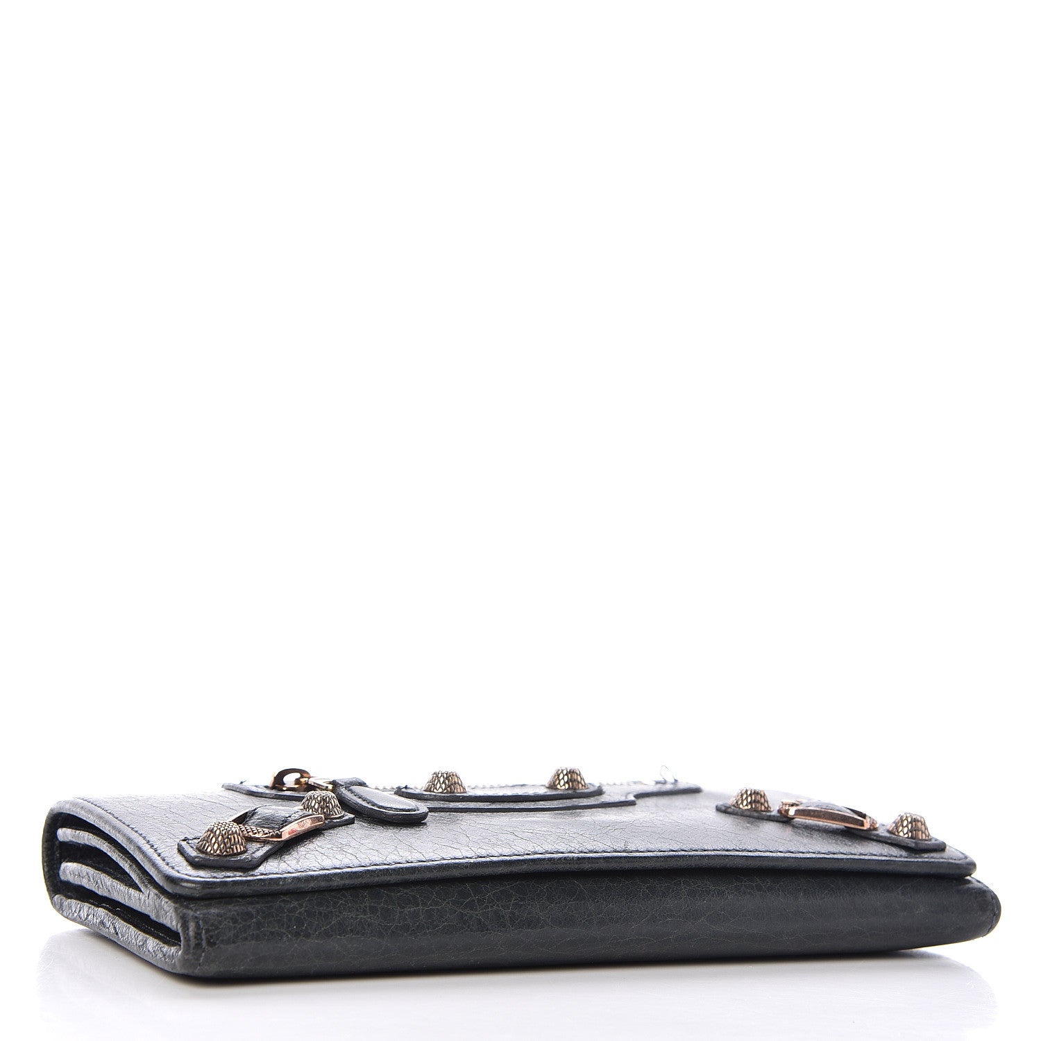 Balenciaga Agneau Giant 12 Rose Gold Hardware Money Wallet Anthracite 4 of 8
