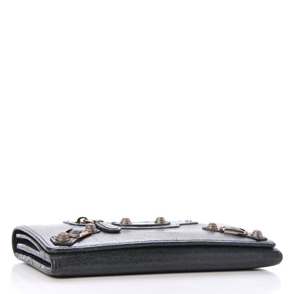 Balenciaga Agneau Giant 12 Rose Gold Hardware Money Wallet Anthracite 4 of 8