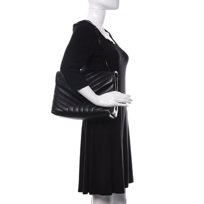 Saint Laurent Calfskin Y Quilted Monogram Medium Loulou Chain Satchel Black 3 of 12