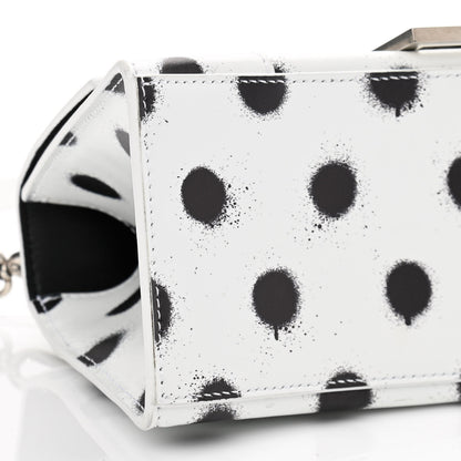 Balenciaga Smooth Calfskin Spray Polka Dot Small Hourglass Top Handle Bag White Black 9 of 10