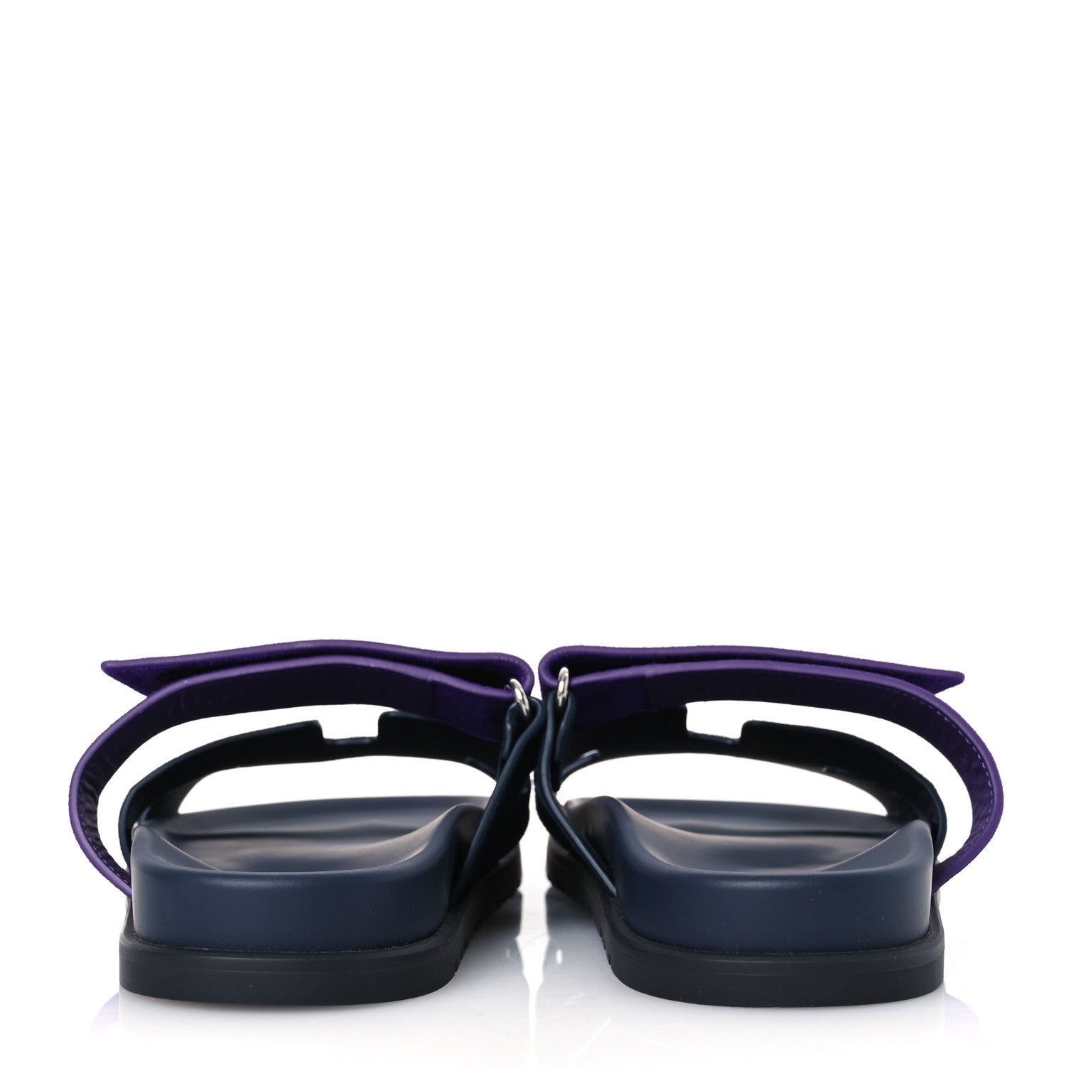 Hermes Suede Goatskin Womens Chypre Sandals 39 Marine Violet Majorette 6 of 10