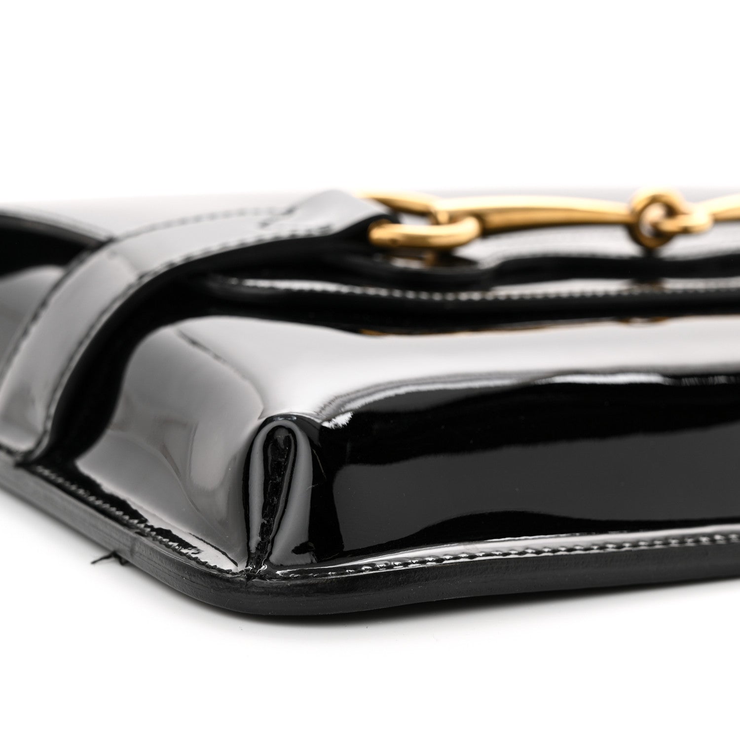 Gucci Patent Large Bright Bit Shoulder Bag Black 9 of 13