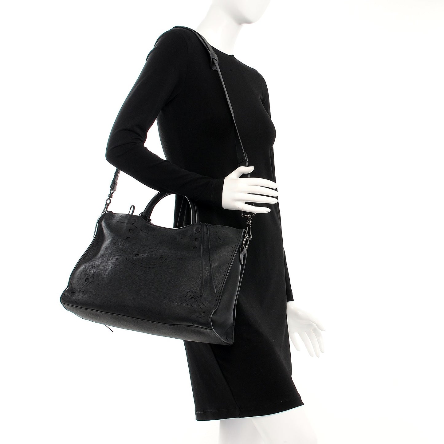 Veau Grana Perforated Blackout Hardware City Black
