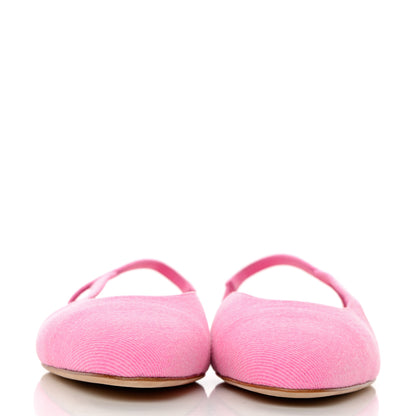 Chanel Denim Cap Toe CC Slingback Flat 37 Neon Pink 3 of 16