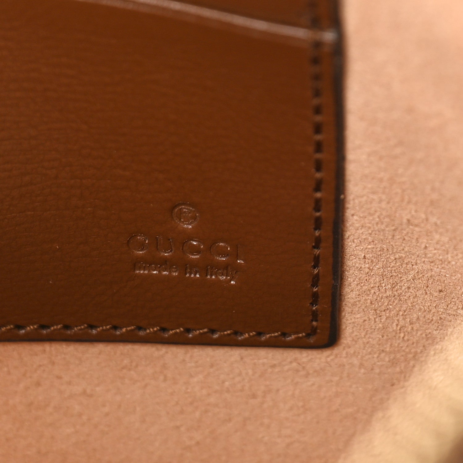 Gucci GG Supreme Monogram Azalea Calfskin Retro Interlocking G Wristlet Pouch Beige Ebony Brown Sugar 6 of 8
