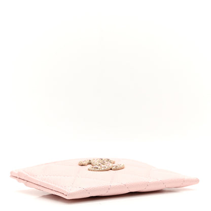 Chanel Caviar Quilted Crystal Card Holder Pink 3 of 8