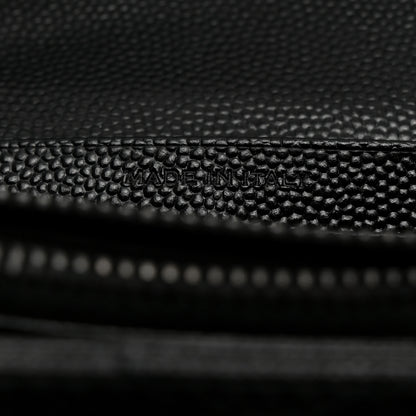 Saint Laurent Grain De Poudre Matelasse Chevron Monogram Flap Wallet Black 7 of 8