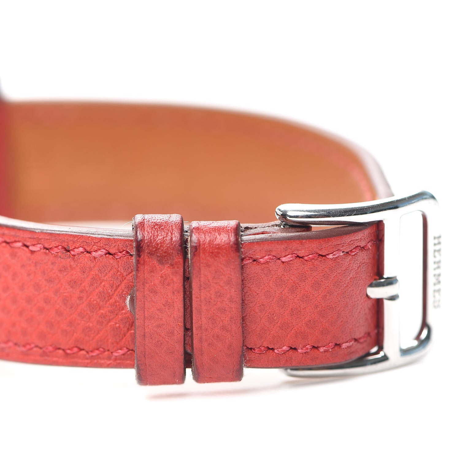 Hermes Stainless Steel Epsom 21mm Heure H Hour Quartz Watch Rouge 5 of 6