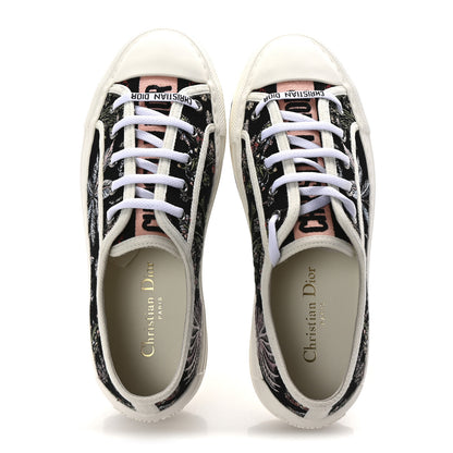 Christian Dior Canvas Jardin Botanique Embroidered Womens Walk'N'Dior Low Top Sneakers 38 Black Multicolor 2 of 10