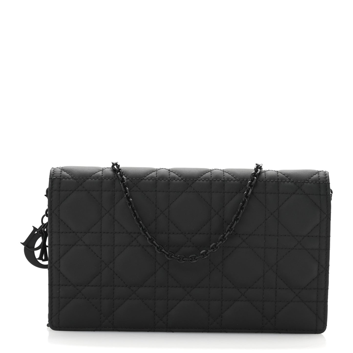 Ultra Matte Calfskin Cannage Lady Dior Clutch Black