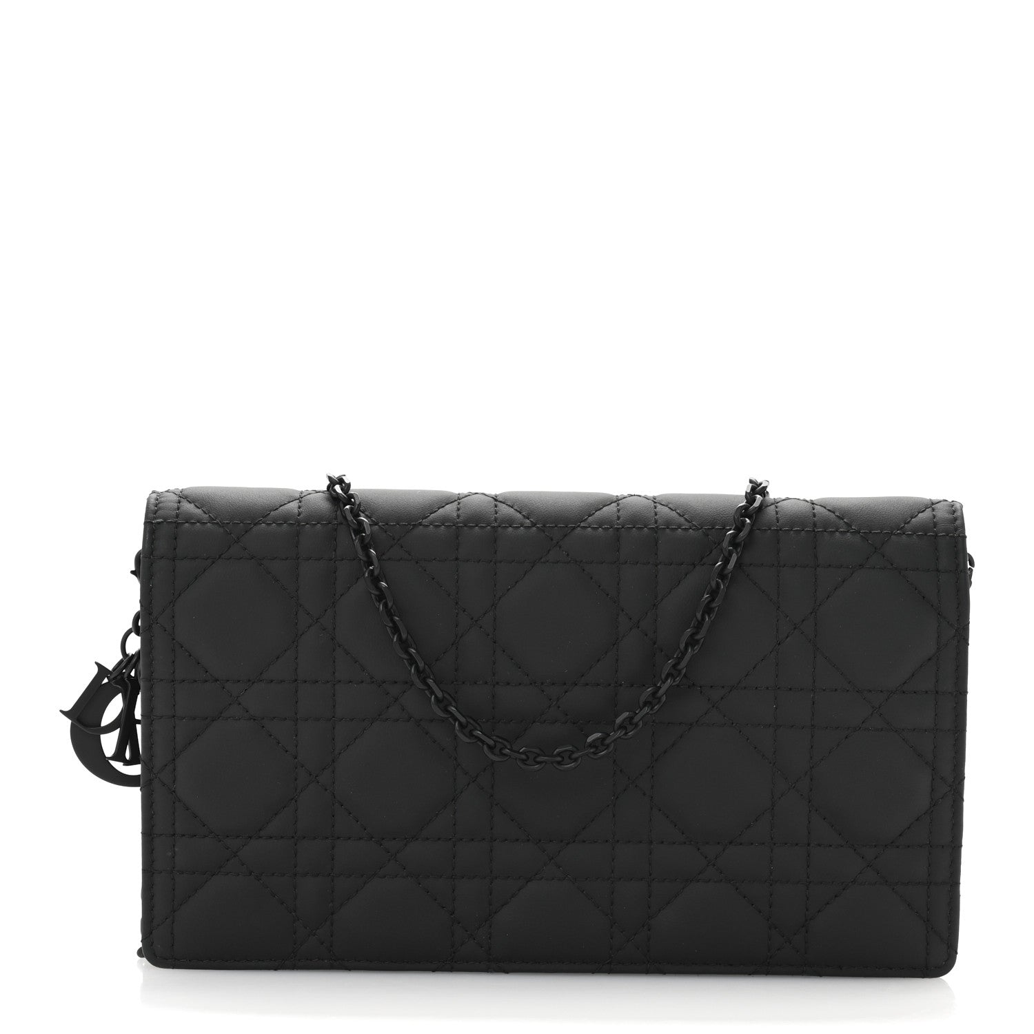 Christian Dior Ultra Matte Calfskin Cannage Lady Dior Clutch Black 1 of 12