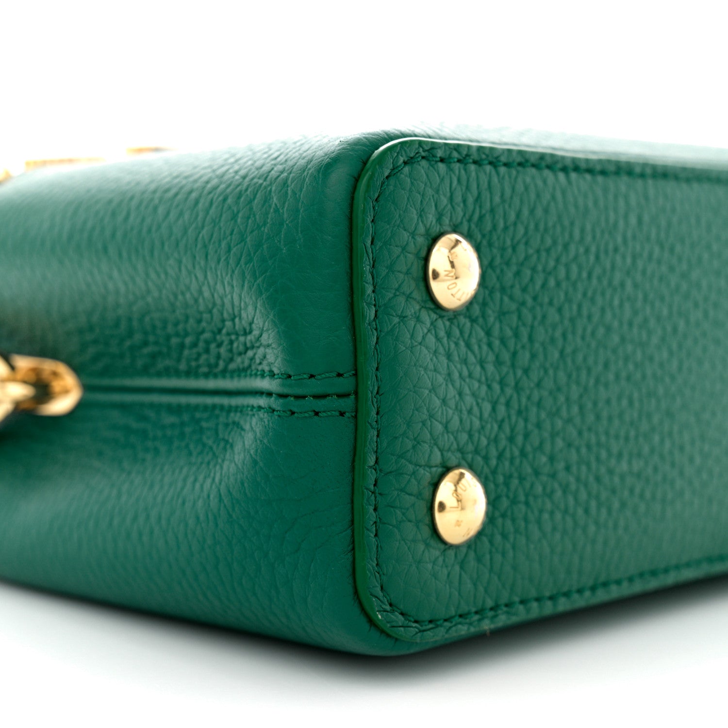 Louis Vuitton Taurillon Embellished Flower Crown Mini Capucines Green 8 of 9