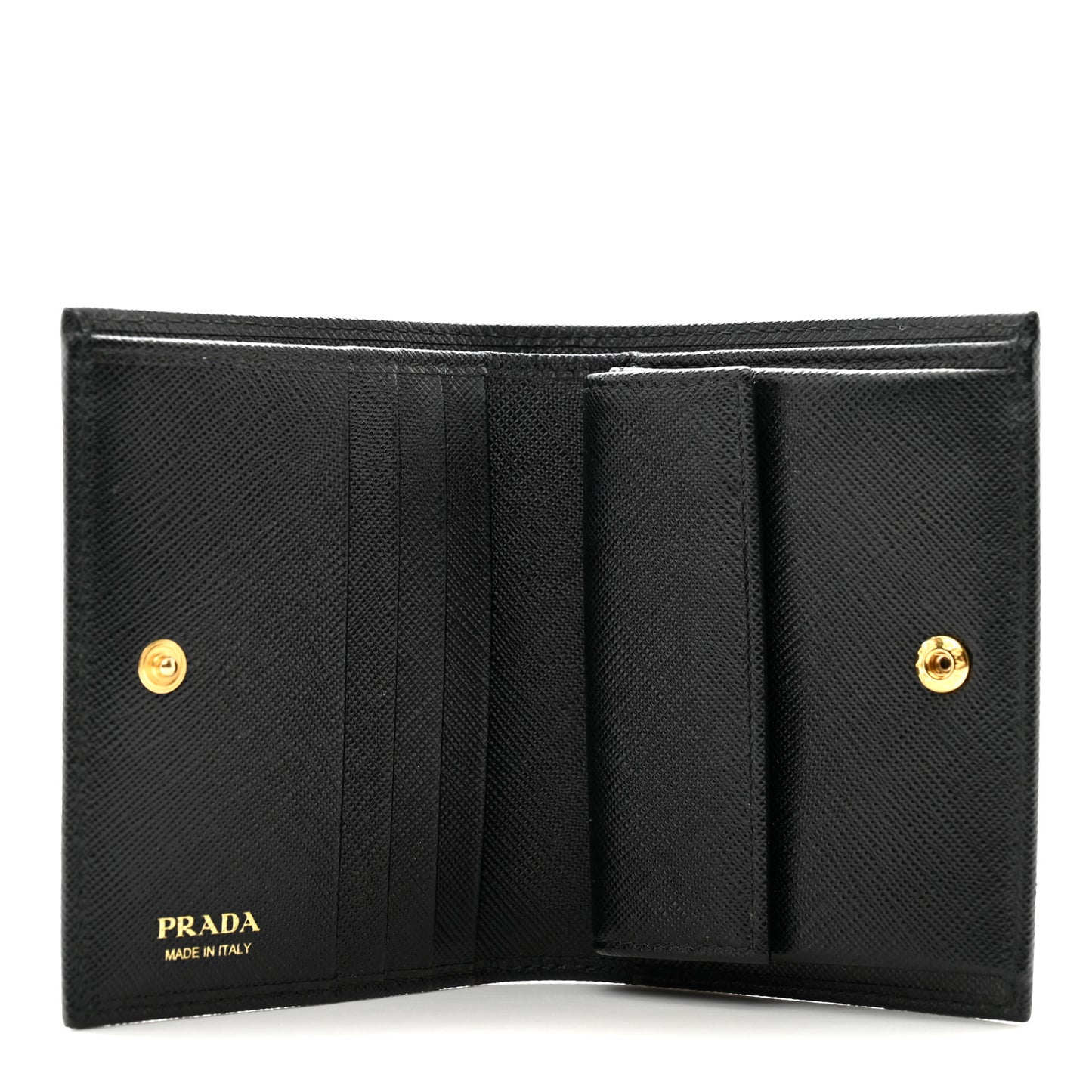 Saffiano Metal Bi-Fold Wallet Black