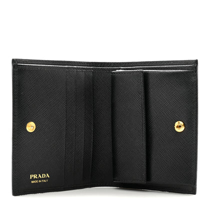 Prada Saffiano Metal Bi-Fold Wallet Black 5 of 8