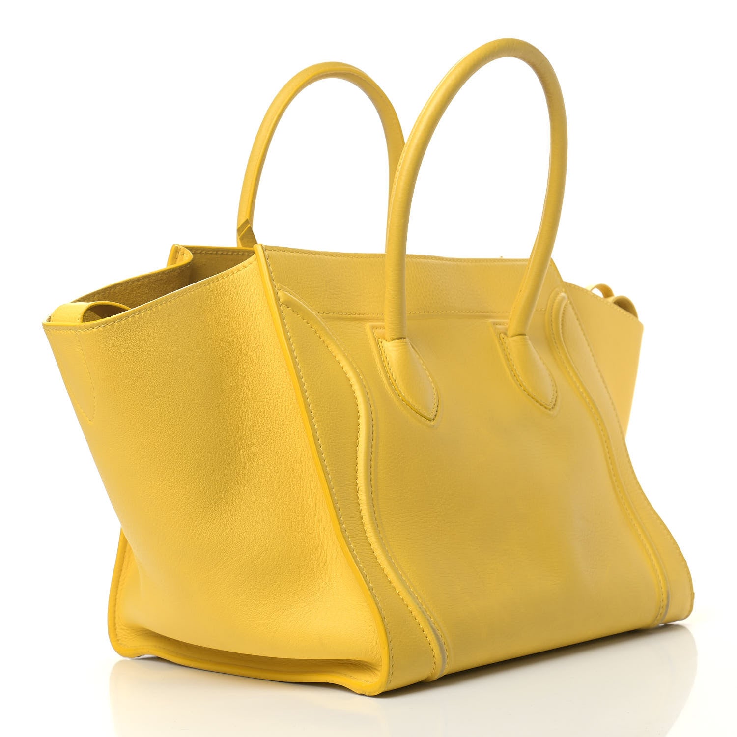 Celine Grained Calfskin Medium Phantom Luggage Yellow 3 of 19
