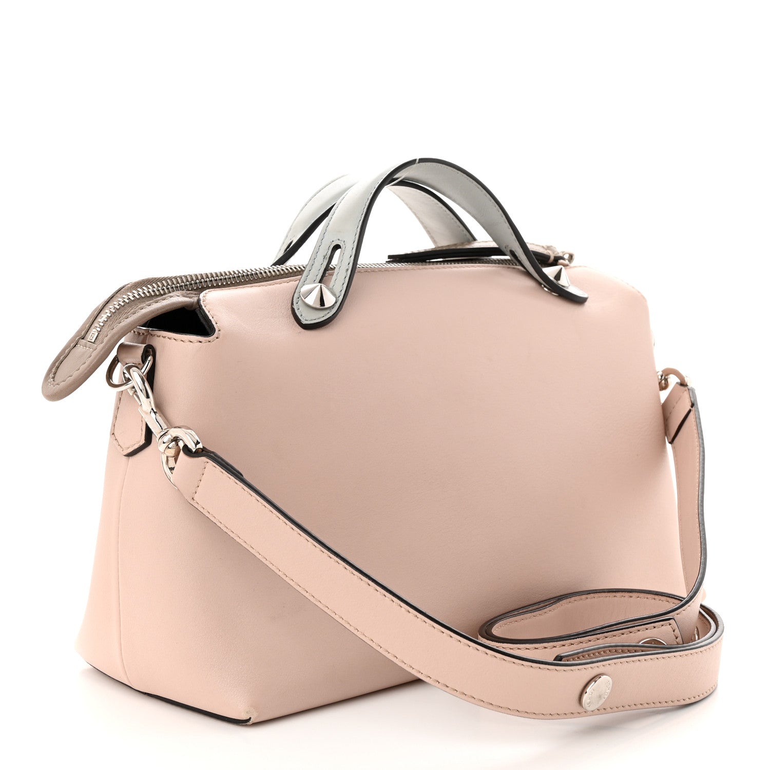 Fendi Vitello Dolce 4 Color Medium By The Way Boston Bag Soap Grigio Perla Multicolor 3 of 12