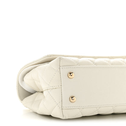 Chanel Caviar Quilted Mini Coco Handle Flap White 9 of 12