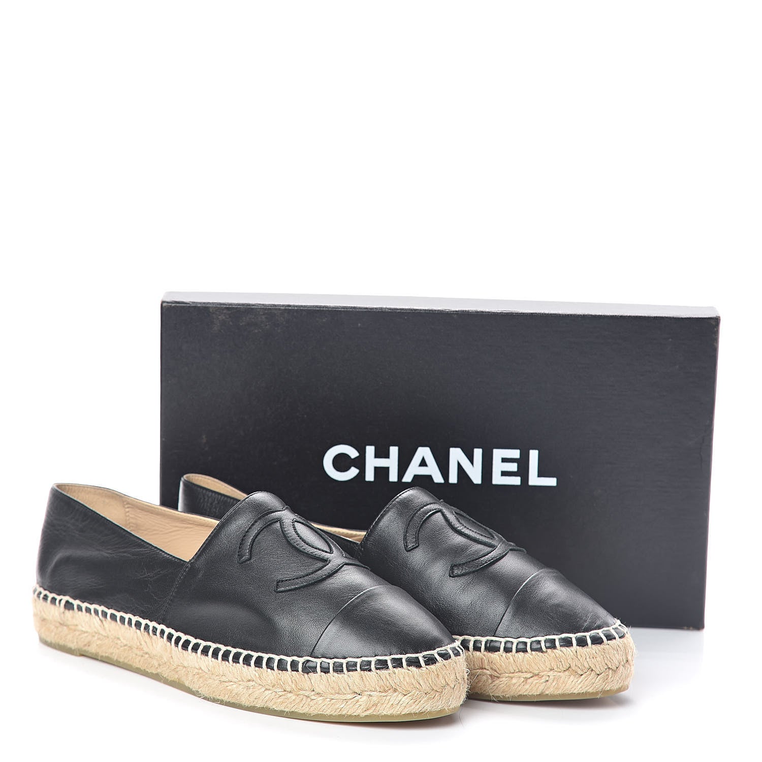 Chanel Lambskin CC Espadrilles 38 Black 8 of 8