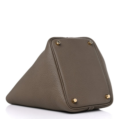 Hermes Taurillon Clemence Picotin Lock 18 PM Etoupe 4 of 9