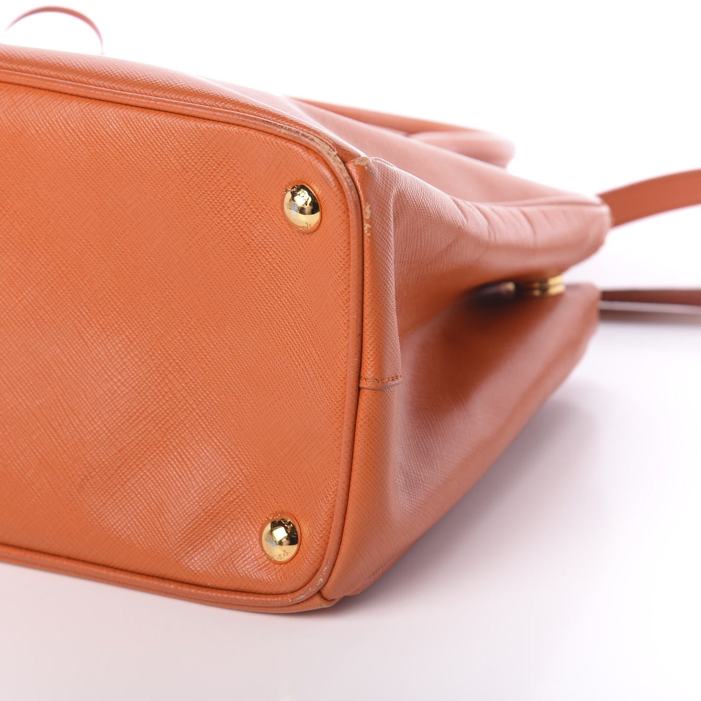 Saffiano Small Galleria Double Zip Tote Papaya