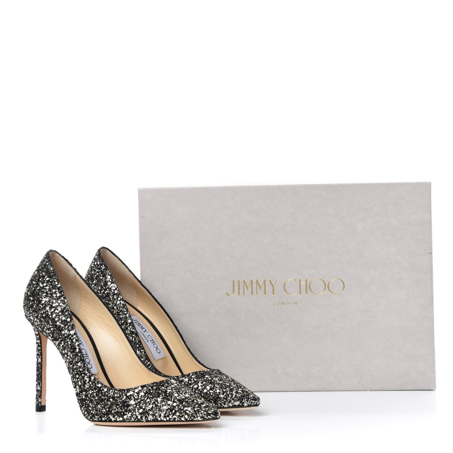 Jimmy Choo Coarse Star Glitter Romy 100 Pumps 37 Gold Mix 10 of 10