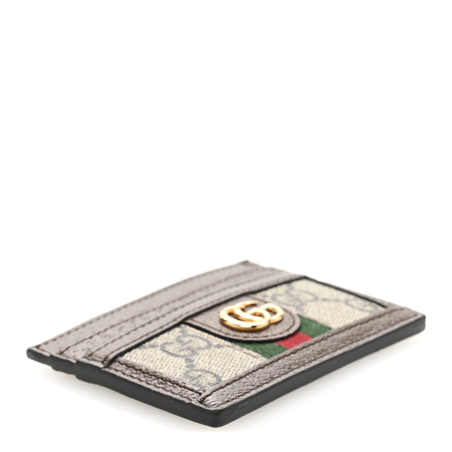 GG Supreme Monogram Ophidia Card Holder Brown