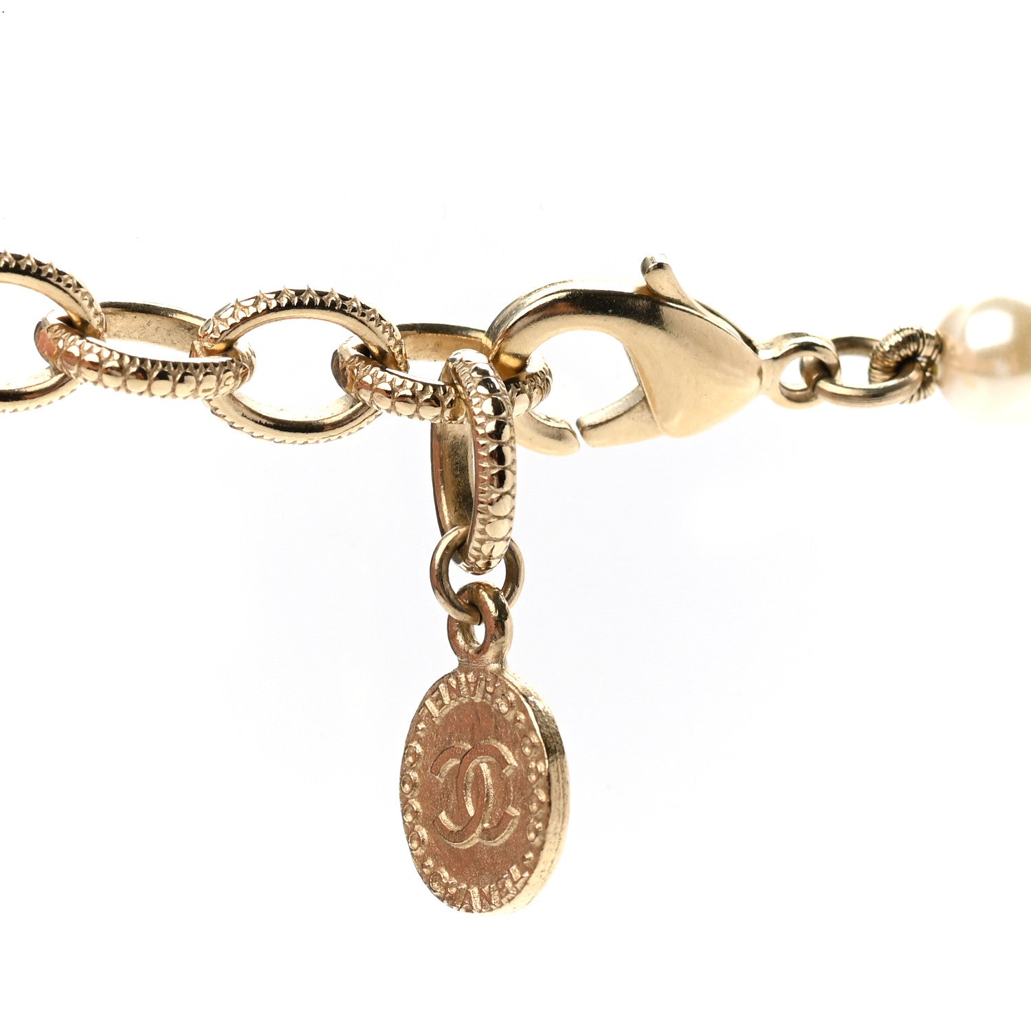 Chanel Pearl CC 100th Anniversary Necklace Light Gold 5 of 7