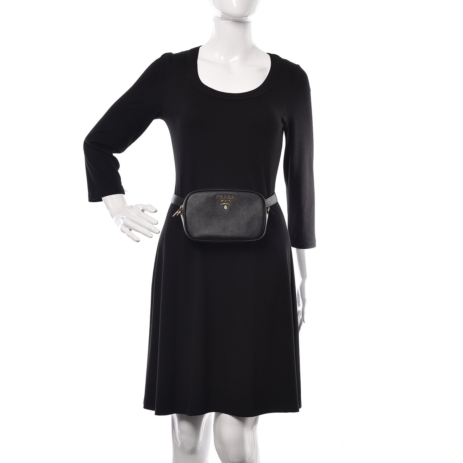 Prada Saffiano Belt Bag Black 3 of 10