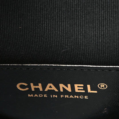 Chanel Shiny Lambskin Quilted Flap Clutch Bag Black 6 of 10