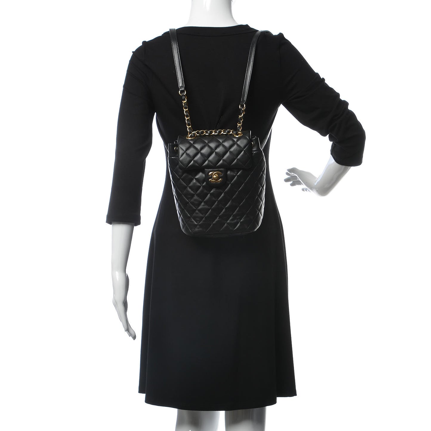 Calfskin Quilted Mini Urban Spirit Backpack Black