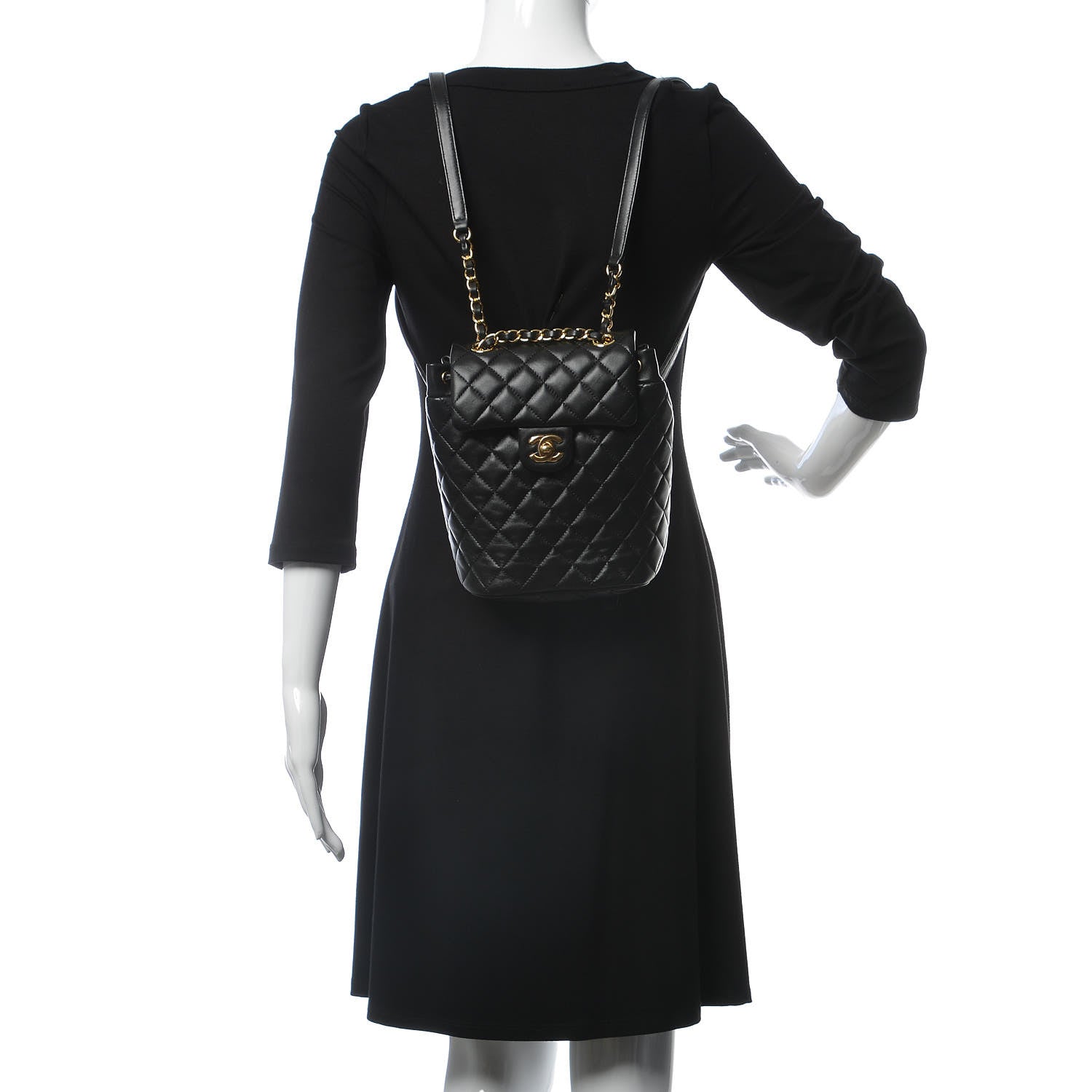 Chanel Calfskin Quilted Mini Urban Spirit Backpack Black 2 of 9
