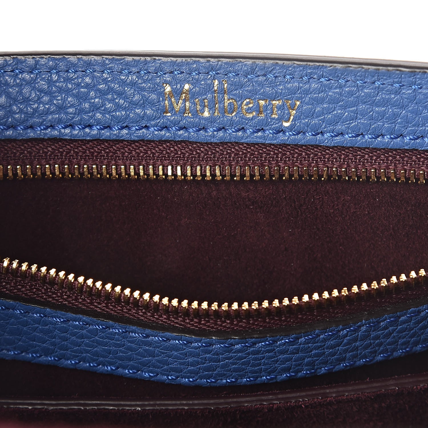 Mulberry Classic Grain Calfskin Small Bayswater Porcelain Blue 6 of 8