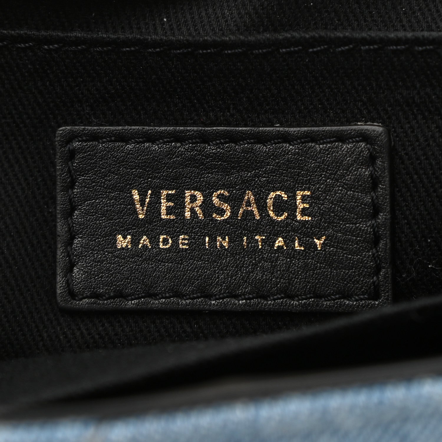 Versace Denim Barocco Printed Icon Small Crossbody Bag Blue 6 of 9
