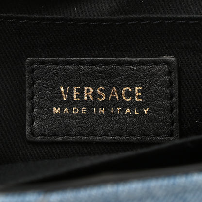 Versace Denim Barocco Printed Icon Small Crossbody Bag Blue 6 of 9